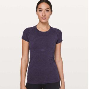 Lululemon Swiftly Tech Short Sleeve Crew Dark Court Purple / Black Size 6